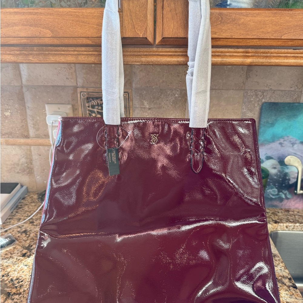 Stylish Victoria Secret Burgundy Tote Bag